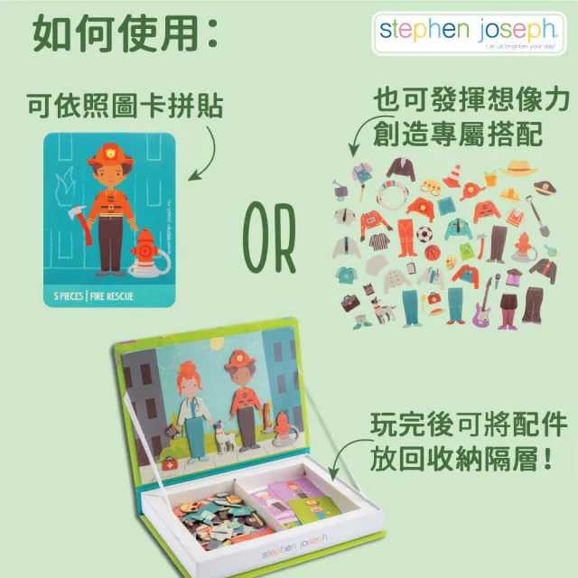 【Stephen Joseph】兒童磁鐵遊戲盒-隨身翻蓋收納組(磁貼安靜書隨身玩具餐廳車上行動玩具兒童禮物磁鐵拼圖)