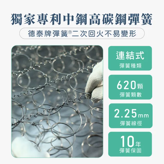 【德泰法蘭西床】索歐系列 雅致620 彈簧床墊-特大7尺