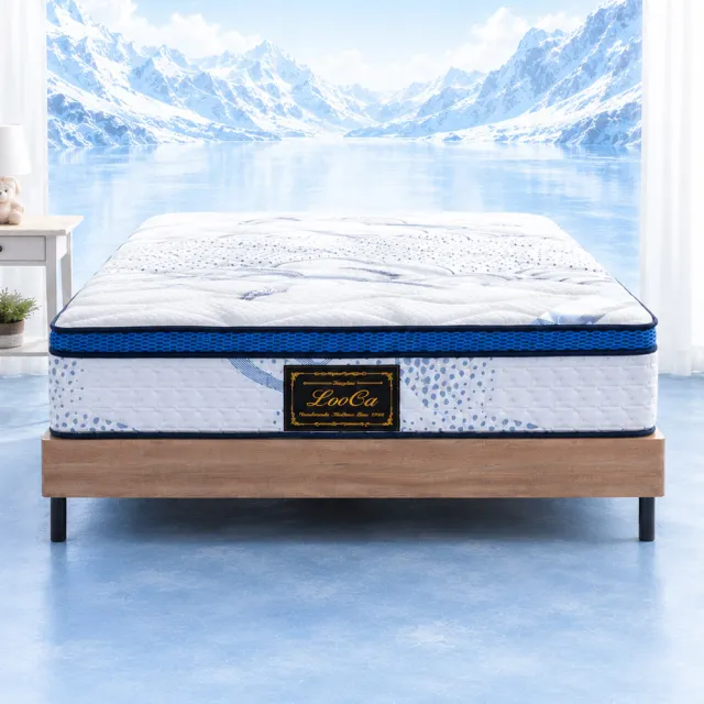 【LooCa】單大 日本極凍涼感紗護框護脊獨立筒床墊 3.5x6.2尺x28cm｜父親節禮物