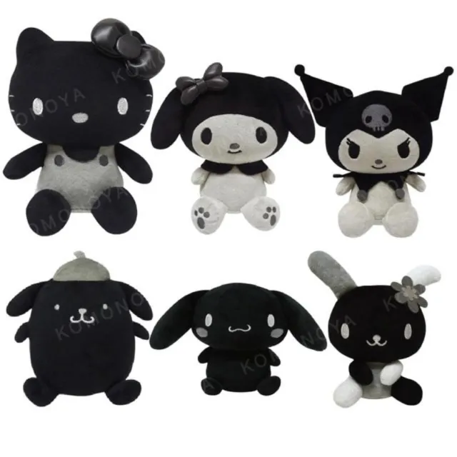【小禮堂】Sanrio 三麗鷗 絨毛玩偶娃娃 黑白風格款 Kitty 美樂蒂 布丁狗 花小兔