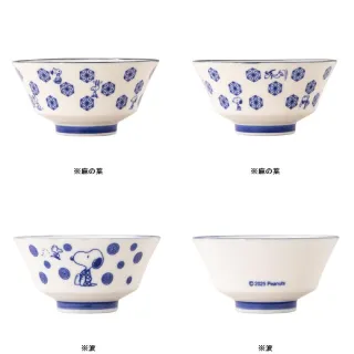 【小禮堂】史努比 美濃燒 陶瓷碗 藍白款