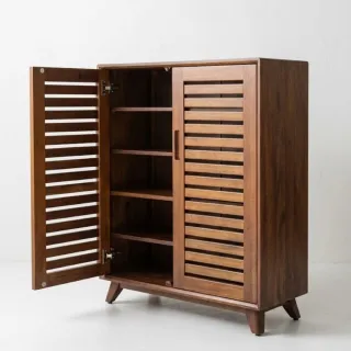 【Mahogany 瑪荷尼家具】免組裝 85X35X105 米蘭85鞋櫃NCD 全原木桃花心木 鞋櫃 M1-AT61
