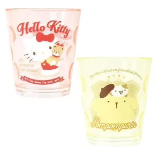 【小禮堂】Sanrio 三麗鷗 透明無把壓克力杯 200ml 好友款 Kitty 美樂蒂 布丁狗