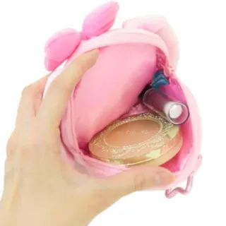 【小禮堂】Sanrio 三麗鷗 美樂蒂 絨毛造型化妝包 大臉款