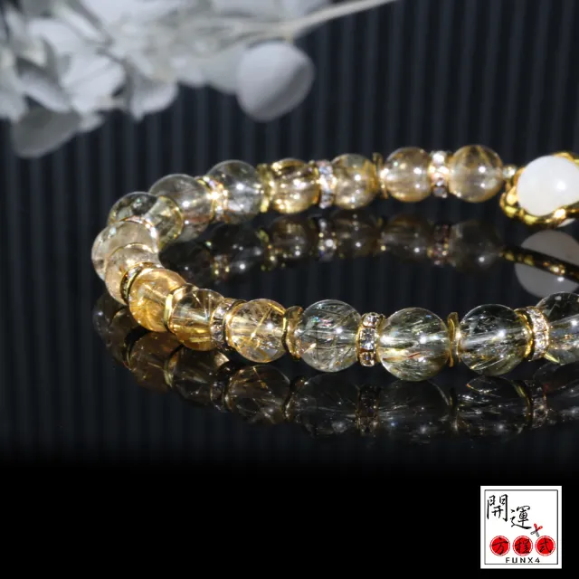 【開運方程式】閃耀吸金綠碧璽髮晶鈦晶招正財偏財手鍊(高品質配件招財水晶)
