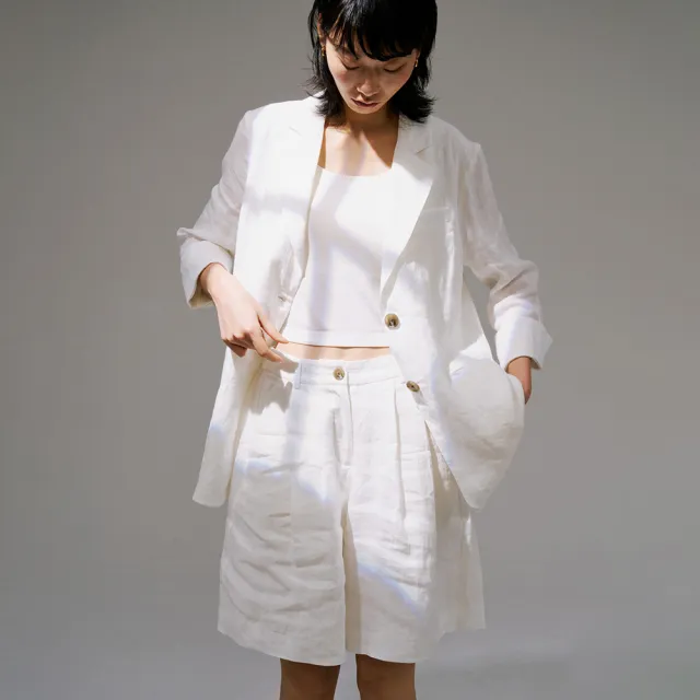 【giordano ladies】26SS 棉麻混紡百慕達短褲(02406004)