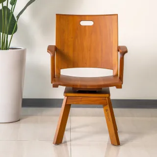 【Mahogany 瑪荷尼家具】免組裝 58.5X60X90 晨光扶手轉椅MYR-C  全原木桃花心木 扶手轉椅 M1-XC30A-L(G2)