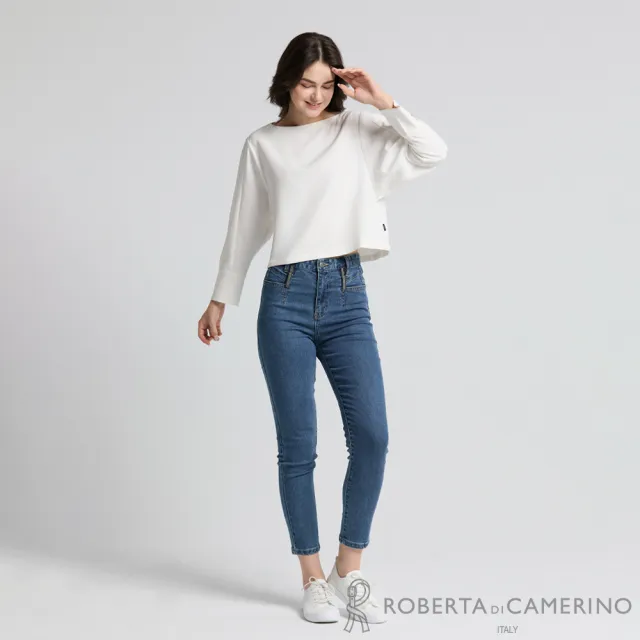 【ROBERTA 諾貝達】純白知性法式船型領短版上衣 DBJ56-91