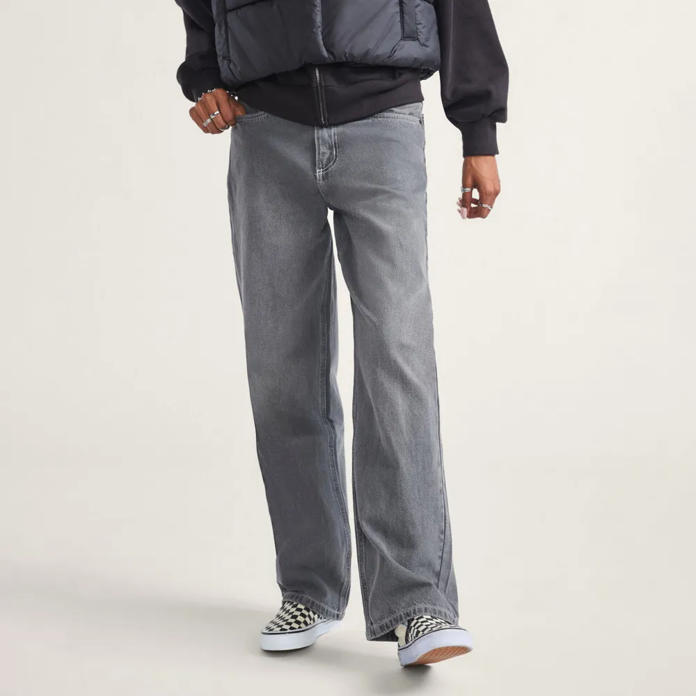 【VANS】官方旗艦 Sirelle 5 Pocket Puddle 女款灰色牛仔長褲
