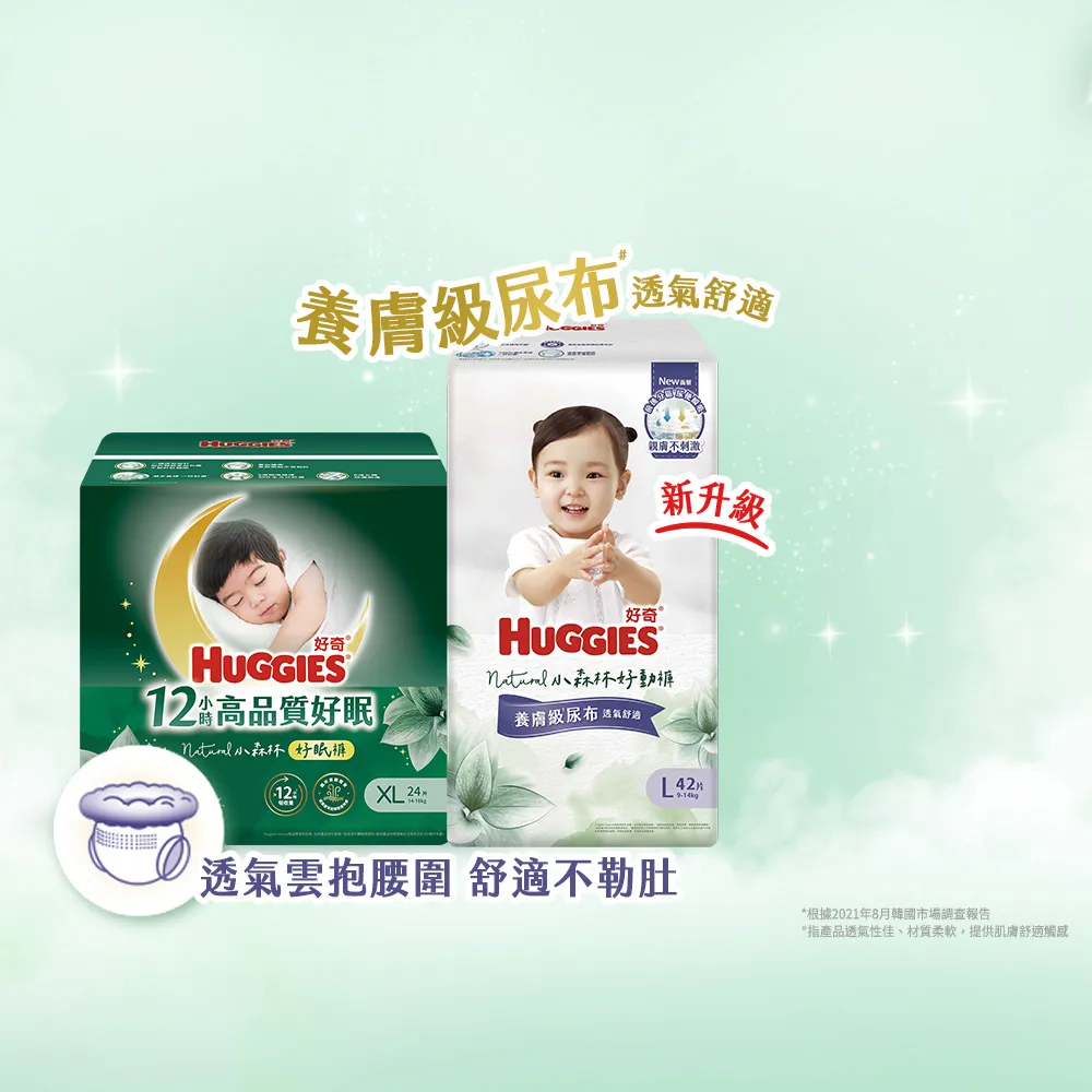 【HUGGIES 好奇】小森林 好動褲 M-XXXL/好眠褲L-XXL(褲型紙尿褲/尿布/箱)