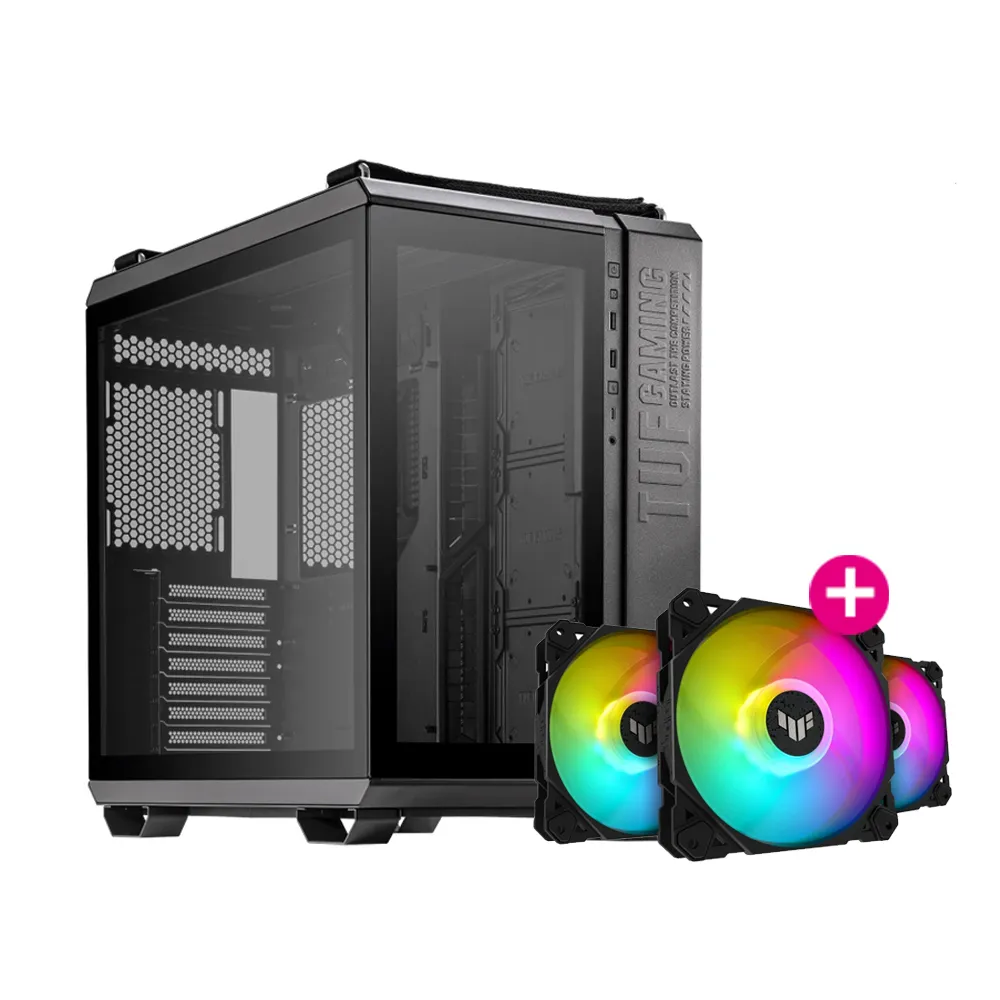 【ASUS 華碩】機殼+風扇組★TUF Gaming GT502 電腦機殼+TF120 風扇
