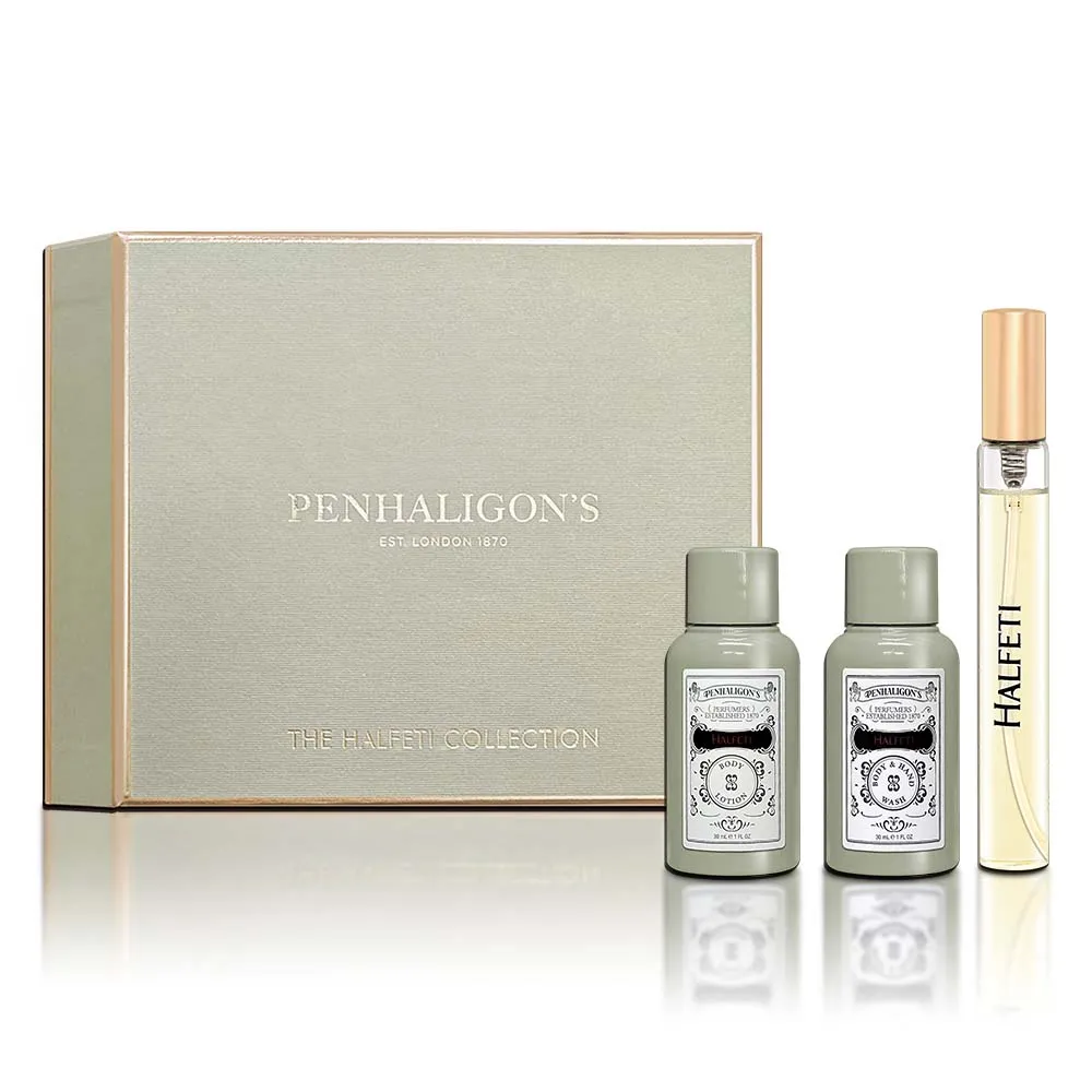 【PENHALIGON’S 潘海利根】halfeti 黑玫瑰黑玫瑰香氛禮盒(淡香精10ML+沐浴膠30ML+身體乳30ML)