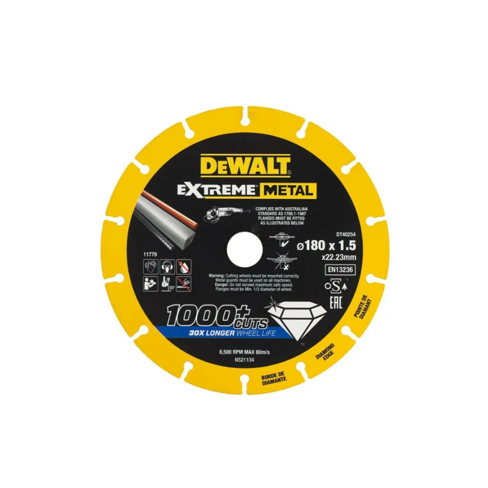 【DEWALT 得偉】EXTREME METAL超強鑽石金屬鋸片180x22.23x1.5mm(DT40254-QZ)