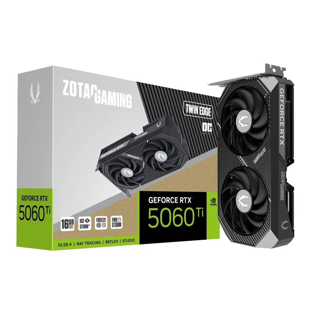 【ZOTAC 索泰】RTX 5060 TI 16GB Twin Edge OC  顯示卡+ZOTAC GAMING XL 電競鼠墊