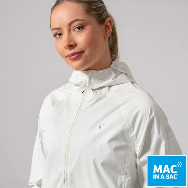 MAC IN A SAC英國-女款VENTURE袋著走防水透氣連帽外套(LDS231白/輕量風衣/收納體積小/攜帶方便)