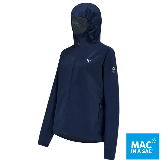MAC IN A SAC英國-女款VENTURE袋著走防水透氣連帽外套(LDS231深藍/輕量風衣/收納體積小/攜帶方便)