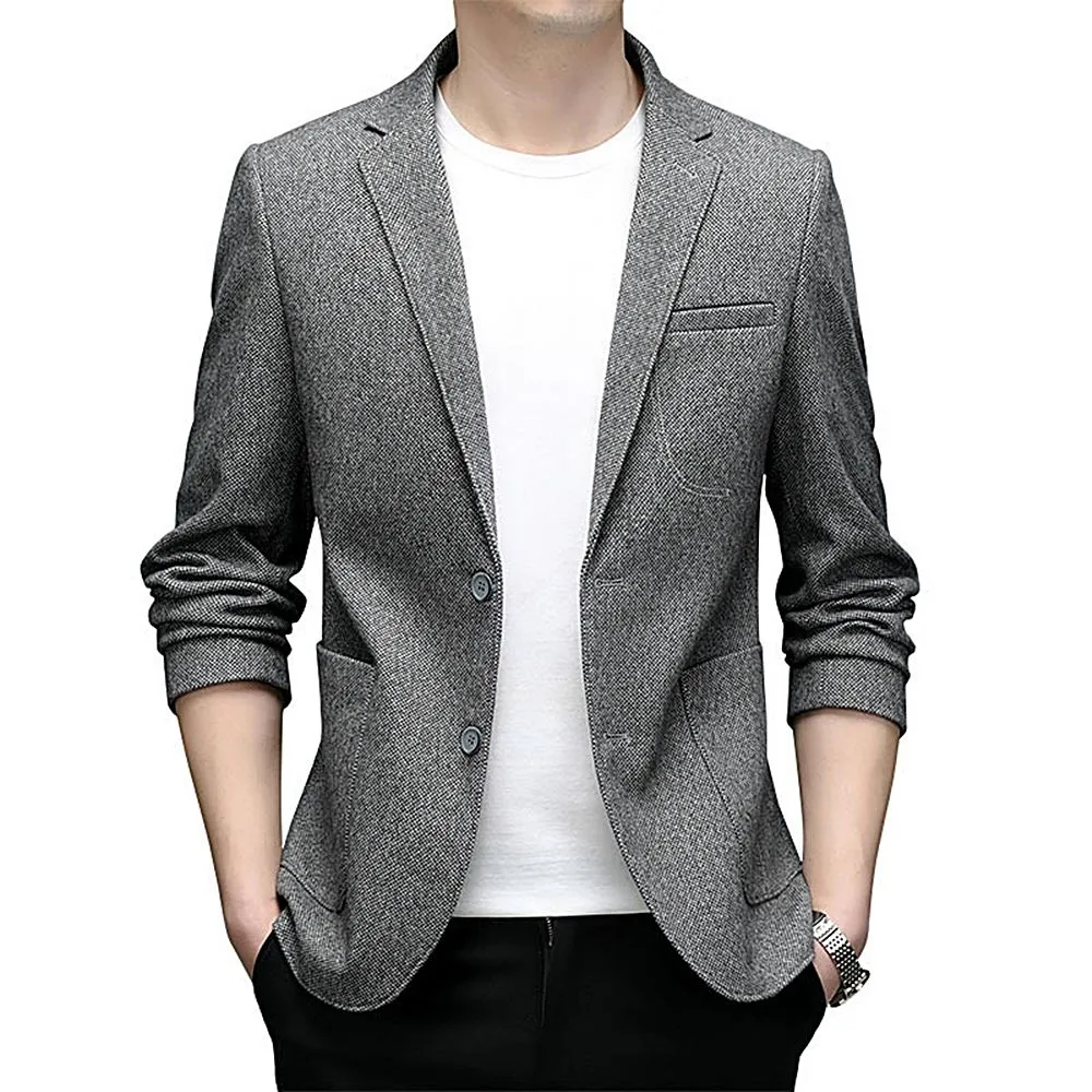 【米蘭精品】現貨+預購 西裝外套休閒西服(彈力垂感防曬春秋男外套父親節禮物3色74eb1)