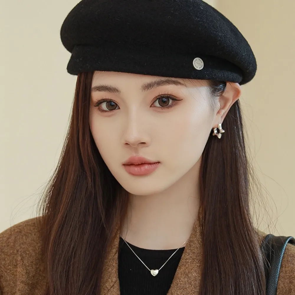 【米蘭精品】現貨+預購 毛帽貝雷帽(保暖輕奢羊毛時尚英倫復古女帽子8色74ig31)
