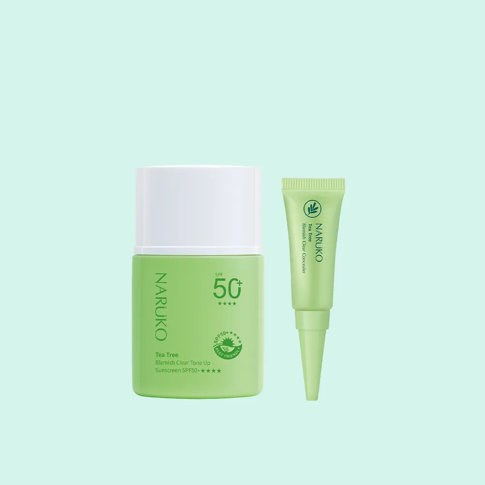 【NARUKO 牛爾】茶樹抗痘潤色水防曬SPF50+****30ml+茶樹抗痘遮瑕膏5g