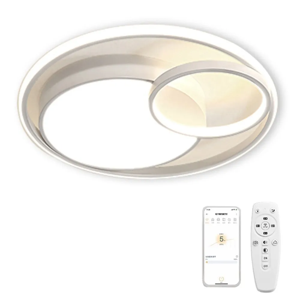 【聚美照明】5500流明3-5坪吸頂燈 全光譜護眼LED(防藍光護眼燈/三色無極調光附遙控/圓形臥室燈)