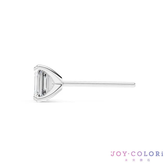 【JOY COLORi 未來鑽石】10K金 祖母綠 鑽石耳環(培育鑽石 單鑽 ES8043ECLG)