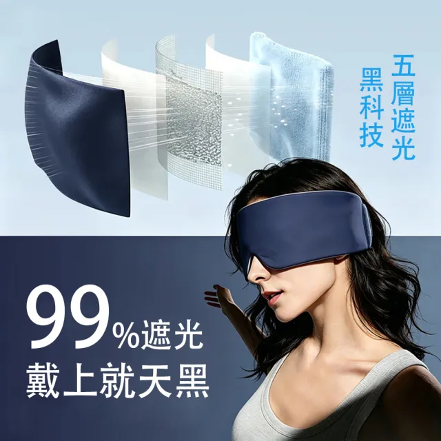 【MUAN】360度包裹重力眼罩 玻尿酸涼感眼罩 遮光睡眠眼罩 無痕眼罩 隔音眼罩（減壓 助眠）