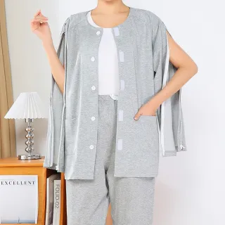 【B+ 大尺碼專家】照護專用 男女適用 全開式 易穿脫 黏貼式 長袖 棉上衣 (A010102)