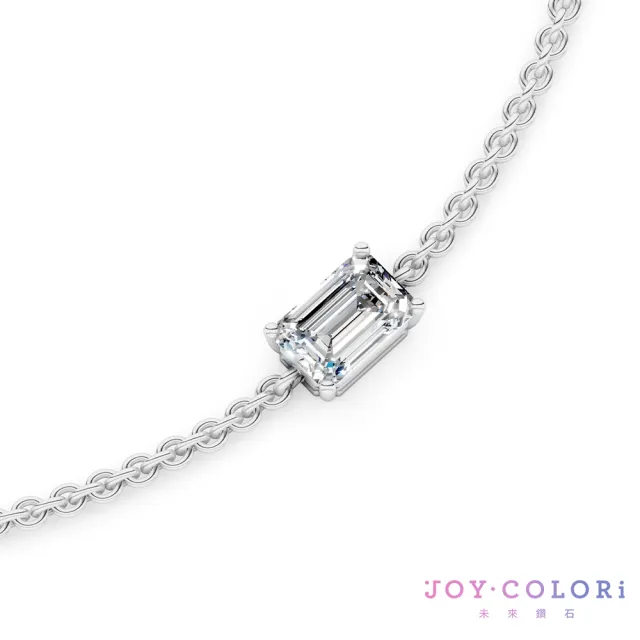 【JOY COLORi 未來鑽石】PT950鉑金 映光 18分 祖母綠手鍊 BR8043EBLG(培育鑽石)