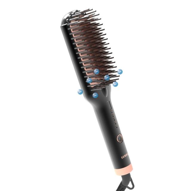 【SAMPO 聲寶】國際電壓負離子直捲兩用造型梳/直髮梳/電熱梳/離子梳(HC-Z23F1L)