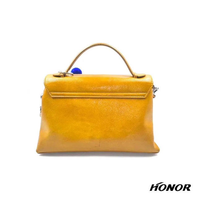 【HONOR 山形屋】小熊吊飾翻蓋兩用包-黃