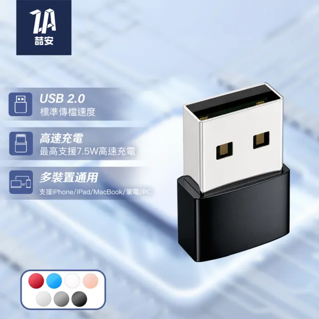 【ZA 喆安】USB 2.0 Type-A公 to C母OTG轉接頭 USB C to Type-A轉接頭(適用iPhone17/16/筆電/手機)