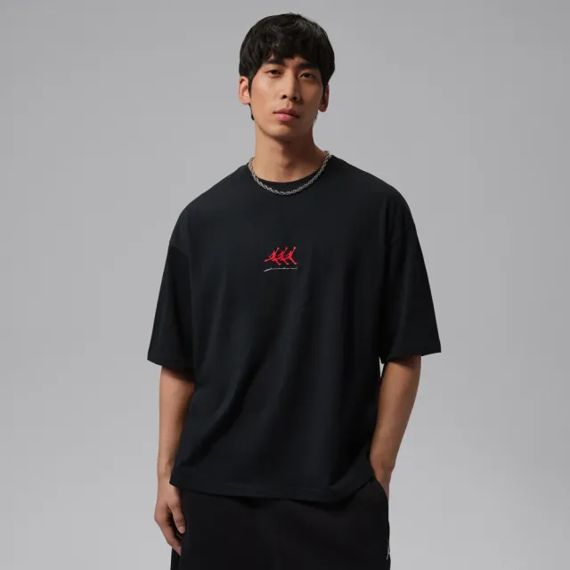 【NIKE 耐吉】AS M J FLT GFX OVSZ SS CREW 男 短袖上衣 T恤 喬丹 寬鬆 黑(IF3134010)