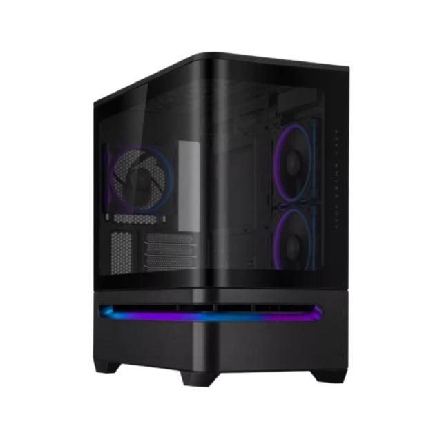 【ASUS 華碩】Prime AP202 ARGB 曲面全景玻璃電腦機殼 黑色(PRIME-AP202-ARGB-BLACK-TG)