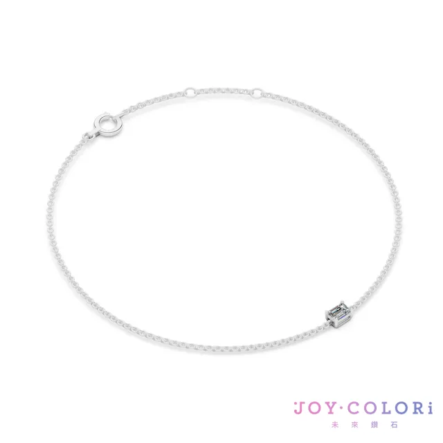 【JOY COLORi 未來鑽石】PT950鉑金 15分祖母綠鑽石手鍊(培育鑽石 映光 BR8043EALG)