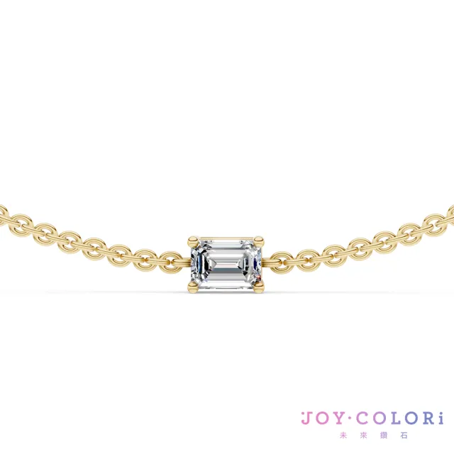 【JOY COLORi 未來鑽石】10K金 18分 祖母綠鑽石手鍊(培育鑽石 映光 BR8043EBLG)
