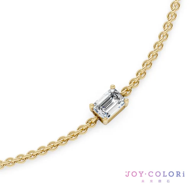 【JOY COLORi 未來鑽石】10K金 15分祖母綠鑽石手鍊(培育鑽石 映光 BR8043EALG)
