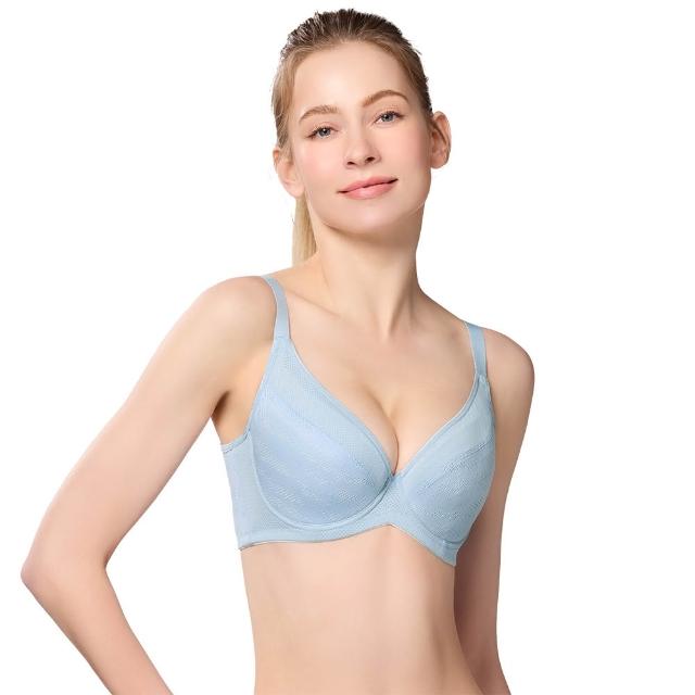 【Swear 思薇爾】城市動感系列C-F罩軟鋼圈涼感包覆運動女內衣(天光藍)