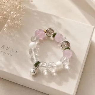 【Omiα 歐米亞】微甜•暮色｜粉晶手鍊｜茶晶白水晶｜天然水晶｜女生飾品｜生日禮物