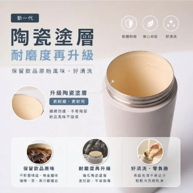 【RICO 瑞可】RICOCAFE 陶瓷塗層 COOLID酷力杯 800ml(吸管杯/環保杯/隨行杯/保冰保溫瓶)
