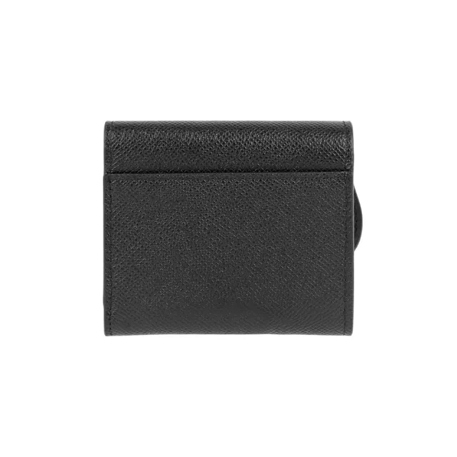 【Dior 迪奧】Lotus Saddle 金釦牛皮三折短夾(黑色)
