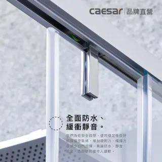 【CAESAR 凱撒衛浴】無框一字型橫拉式緩衝淋浴拉門 (寬181-190 cm/一門二固/含基本安裝)