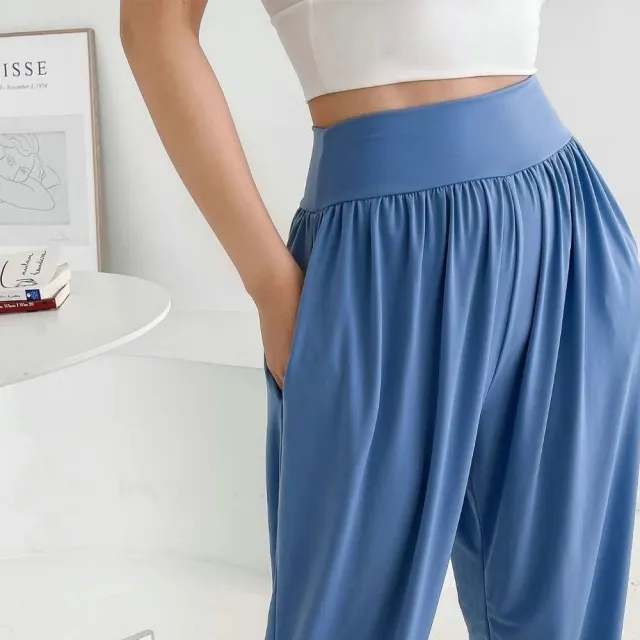 【SeasonsBikini 】韓製 2色裸感寬鬆顯瘦舒適皮拉提斯瑜珈褲運動褲-KK38