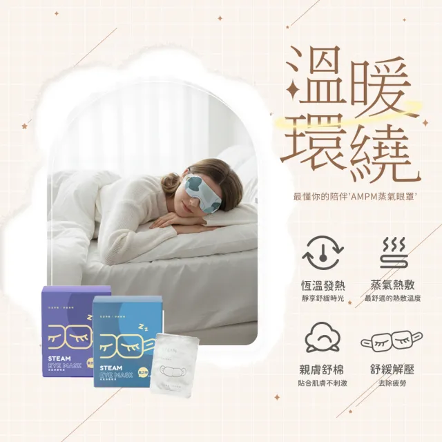 【AMPM】恆溫蒸氣眼罩 8盒/共80片(無香/玫瑰/薰衣草/風之戀 溫熱眼罩 紓壓)
