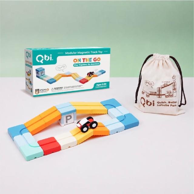 【Qbi 塊樂方程式】探索系列 - 輕巧隨行組：走到哪玩到哪(磁力積木/磁力片/玩具車/軌道玩具/17pcs)