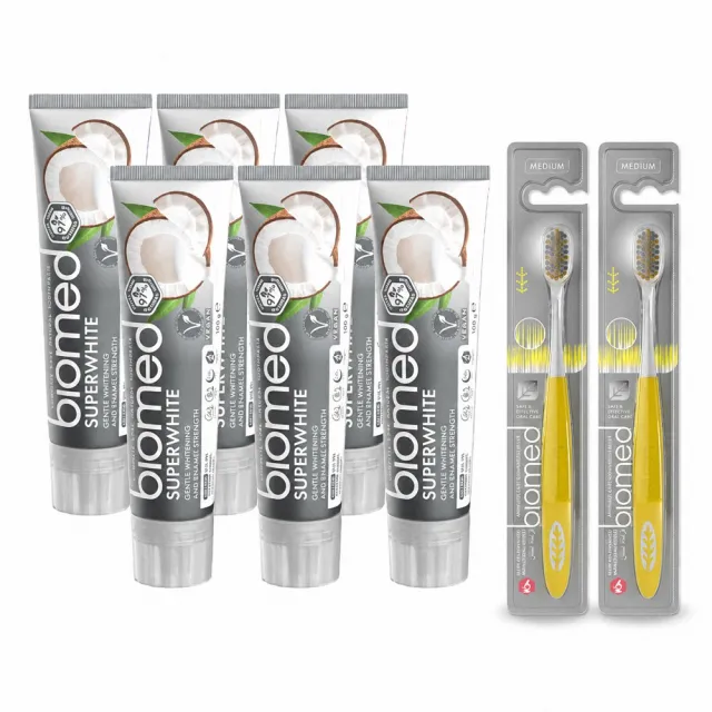 【biomed】蓓齒美_限時加贈牙刷2支_椰油果酵亮白牙膏100gx6入組(無氟牙膏 椰子油牙膏)