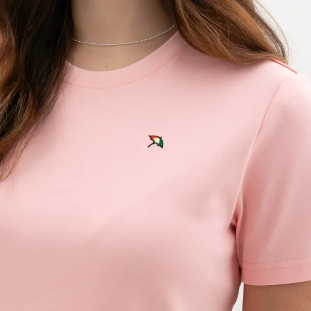 【Arnold Palmer 雨傘】女裝-小傘刺繡圓領短袖T-Shirt-粉紅色