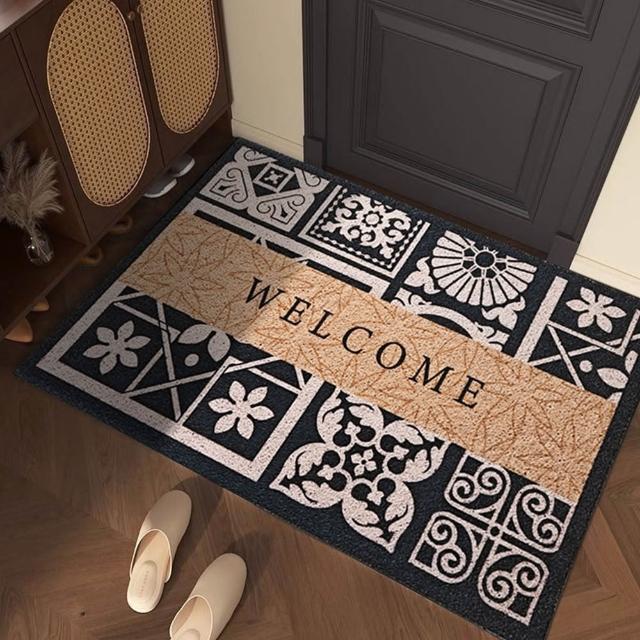 【JOCIYO 聚時柚】迎賓WELCOME60*40cm玄關刮泥地墊 進門腳踏墊 歡迎光臨地毯(絲圈印花地墊)
