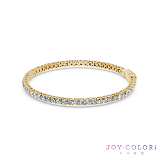 【JOY COLORi 未來鑽石】10K金 總重3.2克拉 鑽石手鍊 網球手鍊(培育鑽石 Eternity 永恆系列 BRE302LGVB)