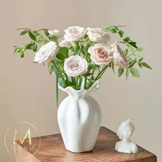 【Floral M】法式千金艾蜜莉復古陶瓷花瓶(花瓶/插花/玻璃瓶/花器/花盆/陶瓷花瓶/桌面擺飾/居家裝飾)