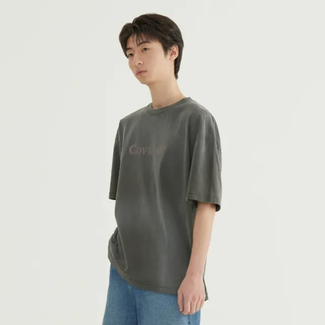 【COVERNAT】官方旗艦館 品牌Logo噴染短袖T恤(UNI短袖上衣 SOOBIN同款 炭灰/藍/橘色)